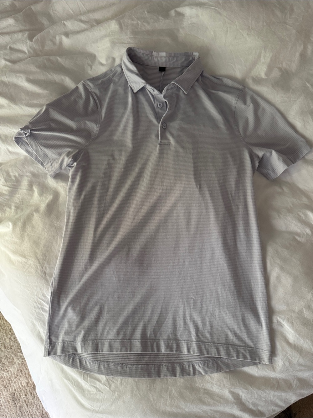 Lululemon Men's Light Blue Polo Shirt - Small